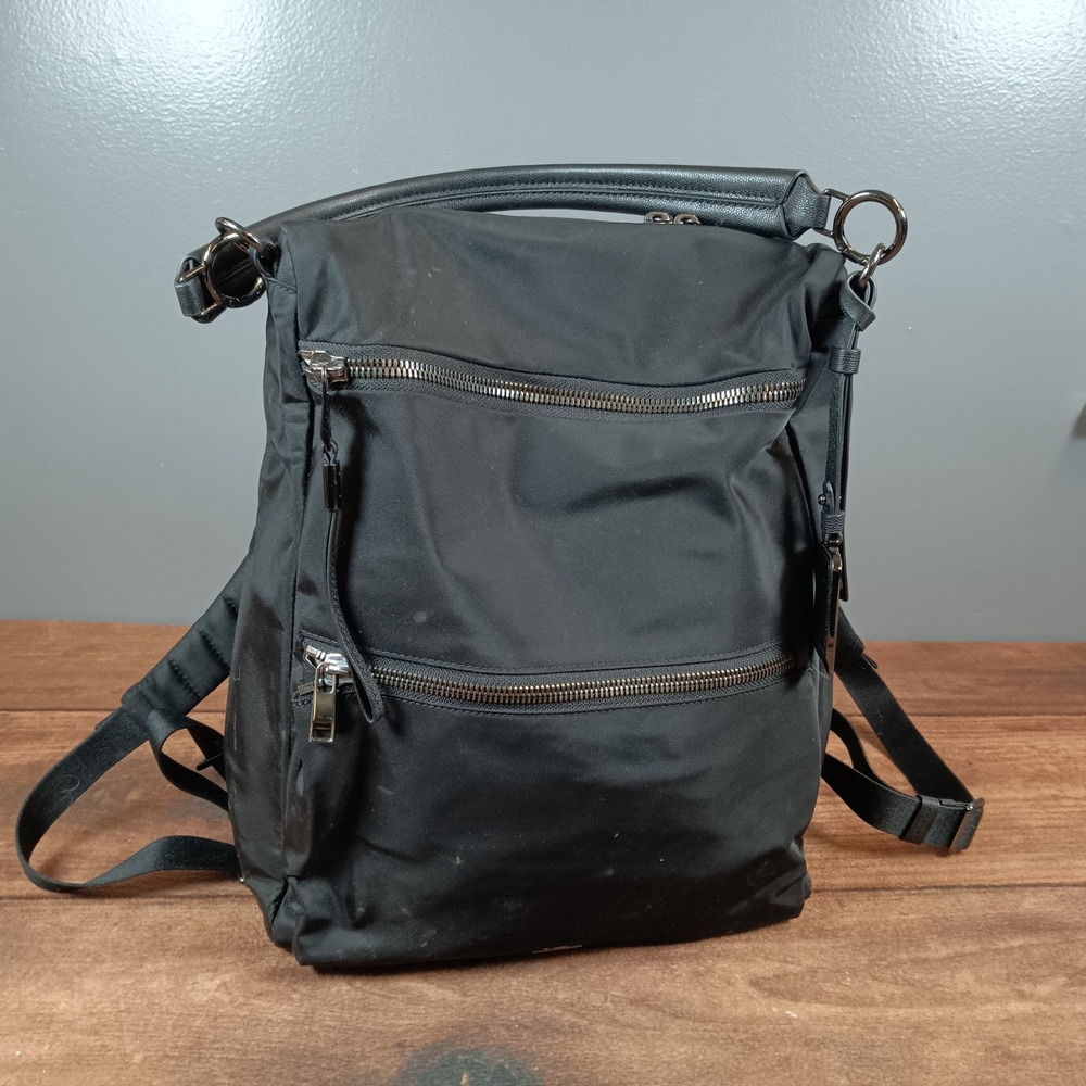 Tumi Voyageur Harper Backpack Black Nylon Laptop Bag Monogrammed KD Tag